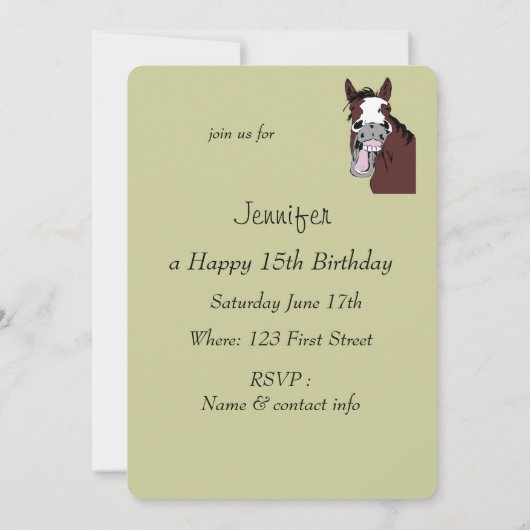 Aangepaste uitnodiging voor het lachen van Cartoon (Achterkant)