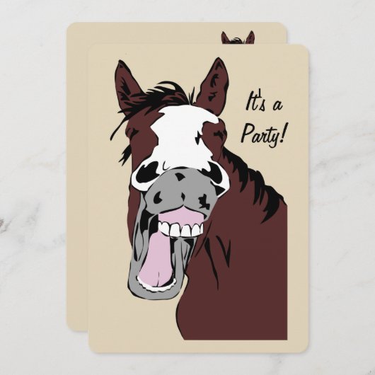 Aangepaste uitnodiging voor het lachen van Cartoon (Voorkant / Achterkant)