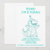 Aangepaste uitnodiging voor het verjaardagsfeest v (Voorkant / Achterkant)