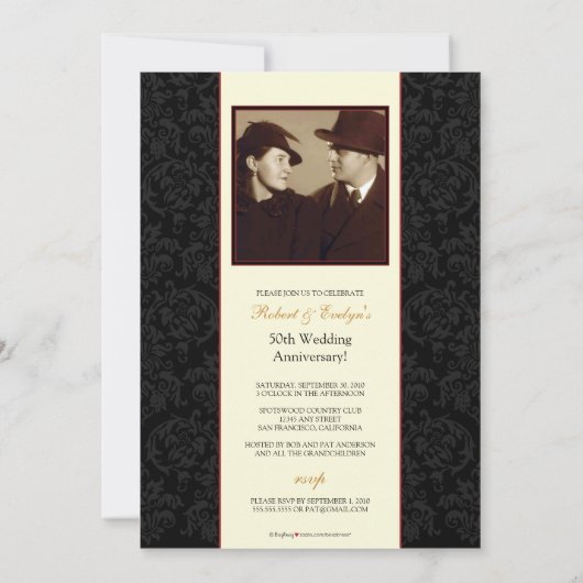 Aangepaste uitnodiging voor  Jubileum (ebonië) (Achterkant)