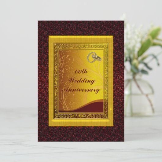 Aangepaste uitnodiging voor jubileumfeest (Staand voorkant)