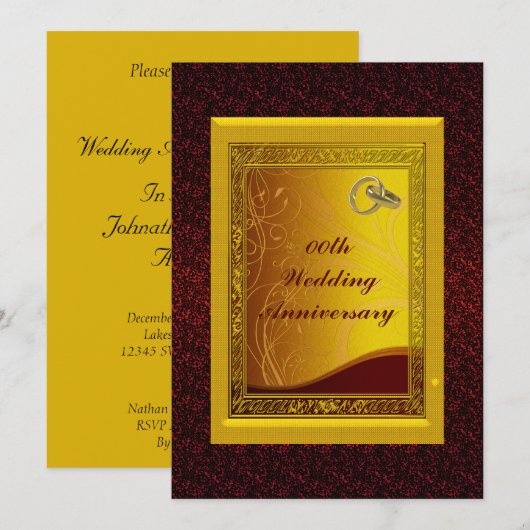 Aangepaste uitnodiging voor jubileumfeest (Voorkant / Achterkant)