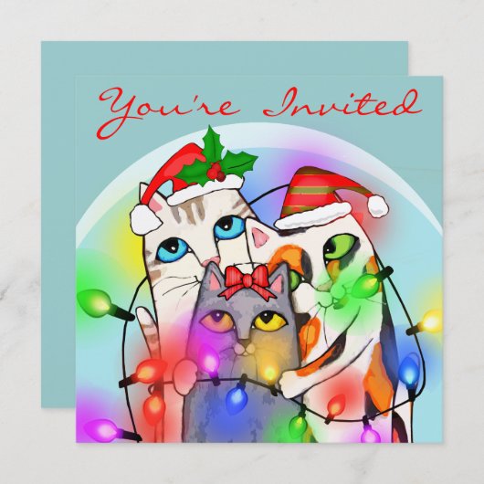 Aangepaste uitnodiging voor kerstcadeautjes voor k (Voorkant / Achterkant)