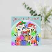 Aangepaste uitnodiging voor kerstcadeautjes voor k (Staand voorkant)