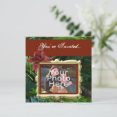 Aangepaste uitnodiging voor kerstfeestdagen met fo (Staand voorkant)