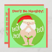 Aangepaste uitnodiging voor Kerstmis Naughty Santa (Voorkant / Achterkant)