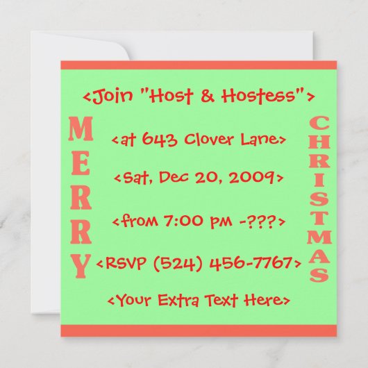 Aangepaste uitnodiging voor Kerstmis Naughty Santa (Achterkant)