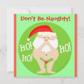 Aangepaste uitnodiging voor Kerstmis Naughty Santa (Voorkant)