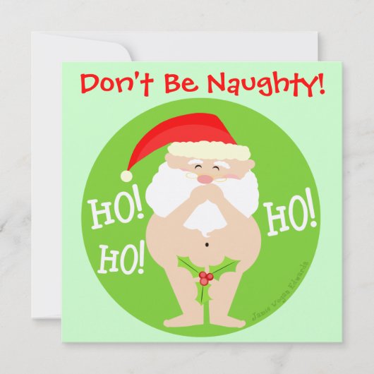 Aangepaste uitnodiging voor Kerstmis Naughty Santa (Voorkant)
