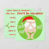 Aangepaste uitnodiging voor Kerstmis Naughty Santa (Voorkant / Achterkant)