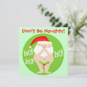 Aangepaste uitnodiging voor Kerstmis Naughty Santa (Staand voorkant)