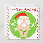 Aangepaste uitnodiging voor Kerstmis Naughty Santa (Voorkant)