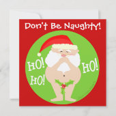 Aangepaste uitnodiging voor Kerstmis Naughty Santa (Voorkant)