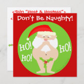 Aangepaste uitnodiging voor Kerstmis Naughty Santa (Voorkant / Achterkant)