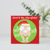 Aangepaste uitnodiging voor Kerstmis Naughty Santa (Staand voorkant)