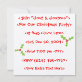 Aangepaste uitnodiging voor Kerstmis Naughty Santa (Achterkant)