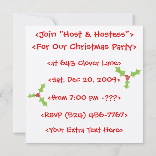 Aangepaste uitnodiging voor Kerstmis Naughty Santa (Achterkant)