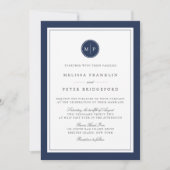 Aangepaste uitnodiging voor kleurmonogram bruiloft (Voorkant)