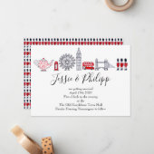 Aangepaste uitnodiging voor Londense bruiloft (Voorkant / Achterkant in situ)