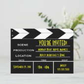 Aangepaste uitnodiging voor Movie Clapper Board (Staand voorkant)
