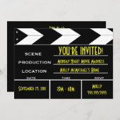 Aangepaste uitnodiging voor Movie Clapper Board (Voorkant / Achterkant)