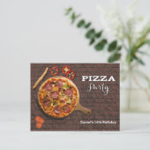 Aangepaste uitnodiging voor pizzafeestje (Staand voorkant)