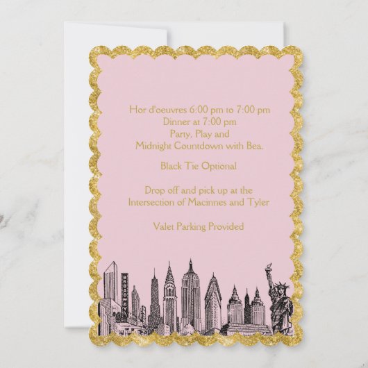 Aangepaste uitnodiging voor Quinceanera (Achterkant)