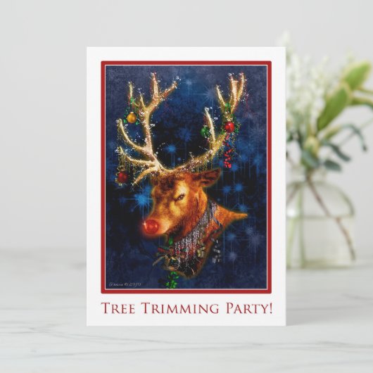 Aangepaste uitnodiging voor rendierbomen in bijvoe (Staand voorkant)