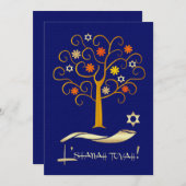 Aangepaste uitnodiging voor Rosh Hashanah Celebrat (Voorkant / Achterkant)