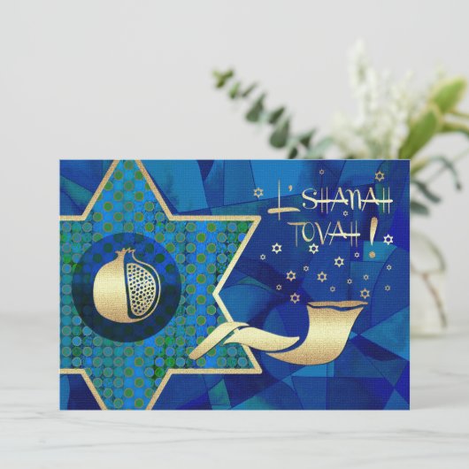 Aangepaste uitnodiging voor Rosh Hashanah Celebrat (Staand voorkant)