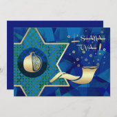 Aangepaste uitnodiging voor Rosh Hashanah Celebrat (Voorkant / Achterkant)