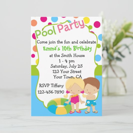 Aangepaste uitnodiging voor speciale groepsfeest (Staand voorkant)