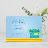 Aangepaste uitnodiging voor strandfeest (Staand voorkant)