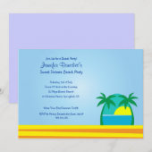 Aangepaste uitnodiging voor strandfeest (Voorkant / Achterkant)