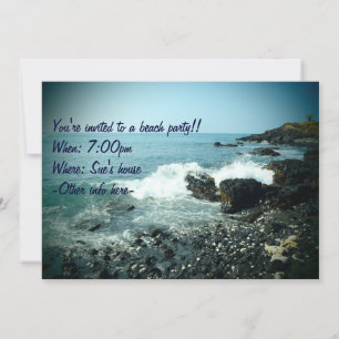 Aangepaste uitnodiging voor strandpartij op grote