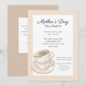 Aangepaste uitnodiging voor Tea Party (Voorkant / Achterkant)