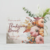 Aangepaste uitnodiging voor Thanksgiving-diner (Staand voorkant)
