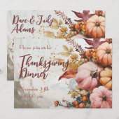 Aangepaste uitnodiging voor Thanksgiving-diner (Voorkant / Achterkant)