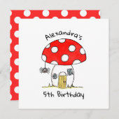 Aangepaste uitnodiging voor toadstool en spin (Voorkant / Achterkant)