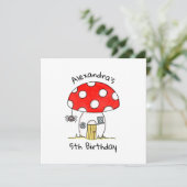 Aangepaste uitnodiging voor toadstool en spin (Staand voorkant)