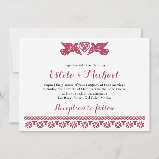 Aangepaste uitnodiging voor Tortelduifjes (Voorkant)