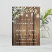 Aangepaste uitnodiging voor verlovingsfeest met ru (Staand voorkant)