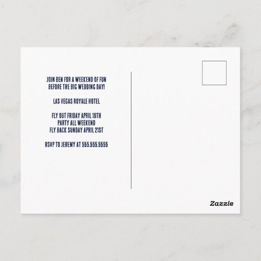 Aangepaste uitnodiging voor vrijgezellenfeest Las  (Achterkant)