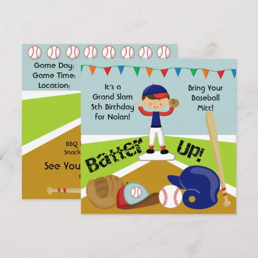 Aangepaste uitnodiging voor zwarte haarjongen Base (Voorkant / Achterkant)