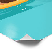 Aangepaste uitnodiging voor zwembadfeest aan het e perfect poster (Hoek)