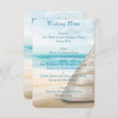 Aangepaste uitnodigingen in het Beach Wedding Menu (Voorkant / Achterkant)