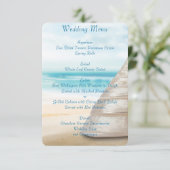 Aangepaste uitnodigingen in het Beach Wedding Menu (Staand voorkant)