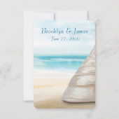 Aangepaste uitnodigingen in het Beach Wedding Menu (Achterkant)