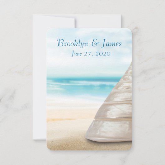 Aangepaste uitnodigingen in het Beach Wedding Menu (Achterkant)