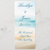 Aangepaste uitnodigingen in het Beach Wedding Menu (Achterkant)